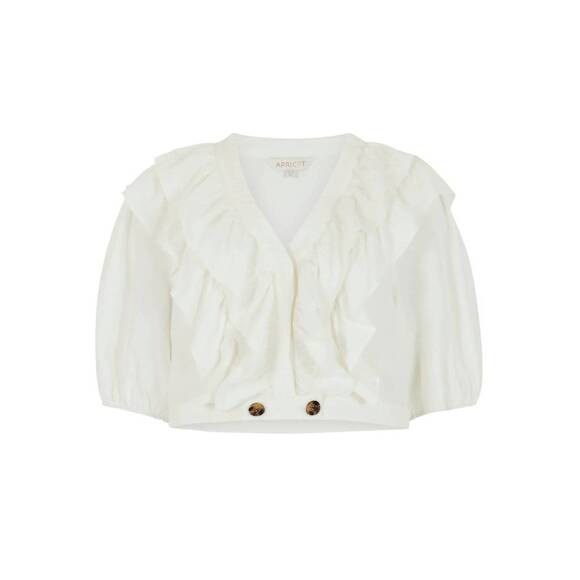 APRICOT Tops - NEW APRICOT cropped ruffle blouse in cream